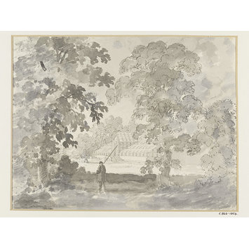 Drawing - Drawing of Gardens and Greenhouse Drawing - Drawing of Gardens and Greenhouse