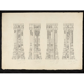 Drawing - Architectural drawing of Tirumala Nayak at Madura,