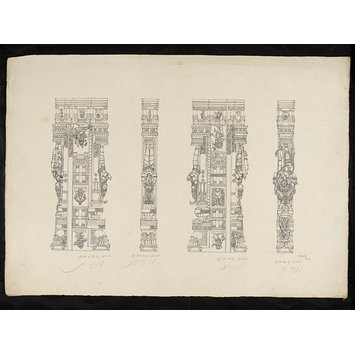 Drawing - Architectural drawing of Tirumala Nayak at Madura,