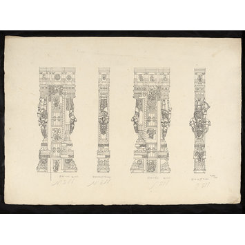 Drawing - Architectural drawing of Tirumala Nayak at Madura,