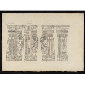 Drawing - Architectural drawing of Tirumala Nayak at Madura,