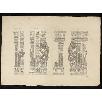 Drawing - Architectural drawing of Tirumala Nayak at Madura,