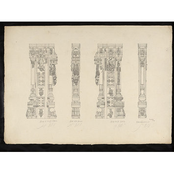 Drawing - Architectural drawing of Tirumala Nayak at Madura,