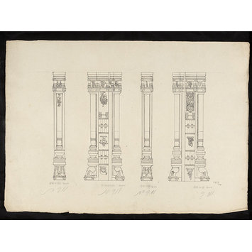 Drawing - Architectural drawing of Tirumala Nayak at Madura,