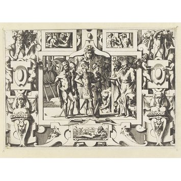 Livre de la conqueste de la Toison d'Or; Jason and the Golden Fleece; Jason and Medea standing before King Pelias, the Argonauts having reached Thessaly (plate 17) (Print)