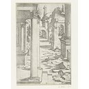 Print - View of a street with ruins; The little book of architecture ruins