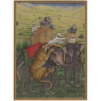 Gouache - A tiger-hunt Gouache - A tiger-hunt