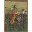 Gouache - A tiger-hunt Gouache - A tiger-hunt