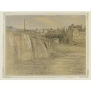 South Bridge Gate and Old Dee Bridge, Chester; Recording Britain (Watercolour)