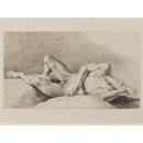 Study of a reclining male nude (Drawing)