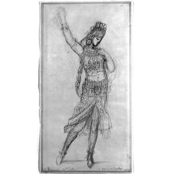 Drawing - Costume design for a dancer in the opera Sapho