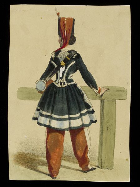 lithograph of woman in uniform