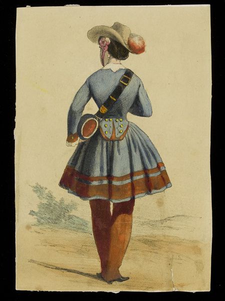 lithograph of a woman in uniform