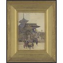 The Entrance to the Temple of Kiyomizu-Dera, Kyoto, with Pilgrims Ascending (Watercolour)
