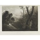 Satan contemplating Adam and Eve in Paradise (Print)