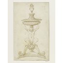 Design for a salt-cellar with a satyr on a tripod  (Drawing)