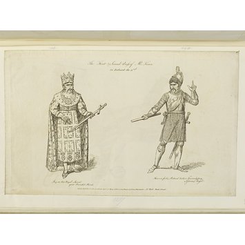 Print - The first and second dress of Mr. Kean in Richard II. Print - The first and second dress of Mr. Kean in Richard II.