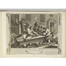 The Effects of Idleness and Industry, exemplified in the conduct of two fellow-'prentices; The Idle 'Prentice at Play in the Church Yard, during Divine Service (Print)