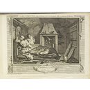 The Effects of Idleness and Industry, exemplified in the conduct of two fellow-'prentices; The Idle 'Prentice returned from Sea, & in a Garret with a common Prostitute (Print)