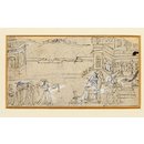 A dancing girl and musicians (Drawing)