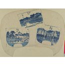 Okina Inari Shrine at Nihonbashi; Myoken Hall at Yanagishima; Ryodaishi Hall at Ueno (Woodblock print)