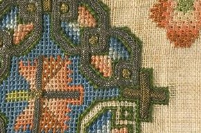 Sampler, Unknown, mid 17th century. Museum no. T.234-1928. 