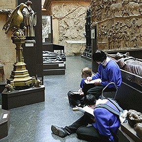 Students drawing in the Cast Courts