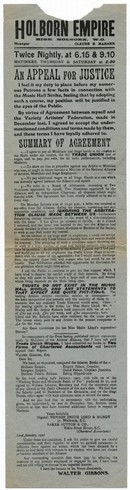 Holborn Empire flyer, 'An Appeal for Justice', London, 1907
