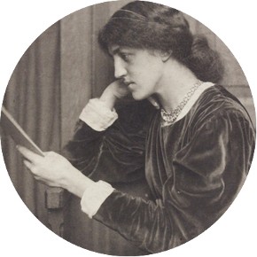 Mary (May) Morris, photograph in collection of photographic portraits by Frederick Hollyer in three volumes, vol. 3, ca. 1890. Museum no. X.589