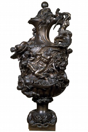 Bronze ewer depicting the Triumph of Neptune, by Massimiliano Soldani Benzi, Florence, Italy, about 1721. Museum no. A.18-1959