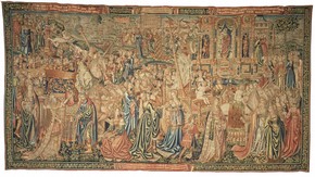 Tapestry showing The Triumph of Chastity over Love, Brussels, Belgium, 1507-10. Museum no. 440-1883