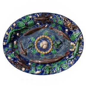 Dish, Bernard Palissy (about 1510-1590) or one of his followers, about 1580-1600. Museum no. 7169-1860 