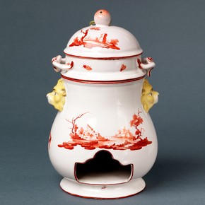 Food warmer or 'Veilleuse', made at the Niderviller pottery and porcelain factory, about 1775-1785. Museum no. C.258-1951 