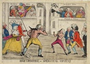 High Committee, or Operatical Contest, Haymarket Theatre, London, late 18th to early 19th century, coloured print