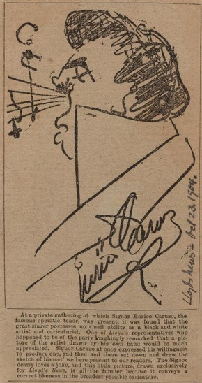 Self portrait by Enrico Caruso, 1904