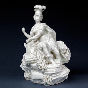 Porcelain figure of La France as War, Vincennes porcelain factory, France, 1750-1752. Museum no. C.199-1984