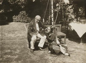 Anna Pavlova and Enrico Cecchetti at Ivy House, black and white photograph, 1927