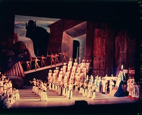 Scene from Margherita Wallmann's production of Verdi's Aida, Royal Opera House, Covent Garden, London, 1957