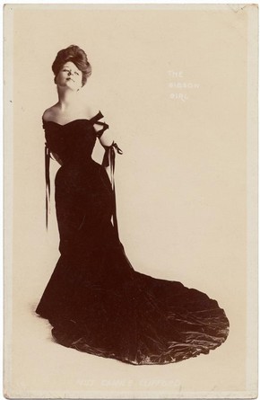 Postcard of a Gibson Girl, early 20th century. Museum no. TM 1973/A/155
