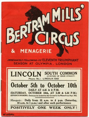 Bertram Mills' Circus programme, 1931, Museum no. RP 68/2891
