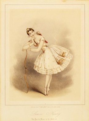 Print depicting Louise Fleury in The Beauty of Ghent at the Theatre Royal Drury Lane, J. Brandard, lithographic print, April 1844. Museum no. E.5011-1968