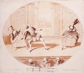 Print of Gaétan Vestris (1729-1808) as Jason performing at Randolphe King's Theatre, late 18th century. Museum no. E.2836-1962