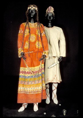 Costumes for The Rite of Spring, Ballets Russes, hand painted and printed cotton and wool robes, 1913