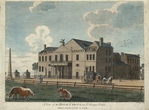 View of the Royal Circus in St. George's fields, etching, John Lodge (engraver), London, 1782 (published). Museum no. S.2379-2009