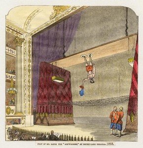 Mr Sands the 'Air Walker', Drury Lane Theatre, London, 1853