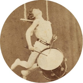 El Niño Farini with drum, mid 19th century
