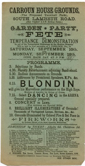 Blondin playbill, September 1887