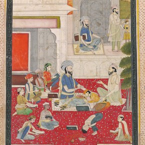 A Sikh guru with pupils, Lahore, about 1800-1810. Museum no. IS.20-1952