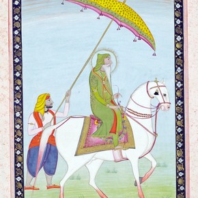 Maharaja Ranjit Singh on horseback, unknown artist, Punjab, 1838-1840. Museum no. IS.112-1953