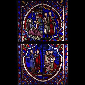 Stained glass panel from Sainte-Chapelle, Paris, France, 1243-8. Museum no. 1222:1-1864
